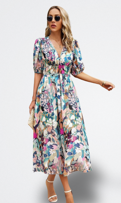 Capri | Vestido Midi Abstracto