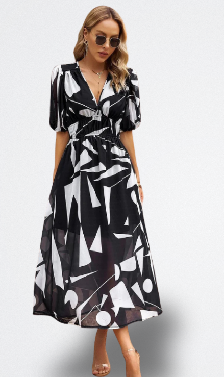 Capri | Vestido Midi Abstracto