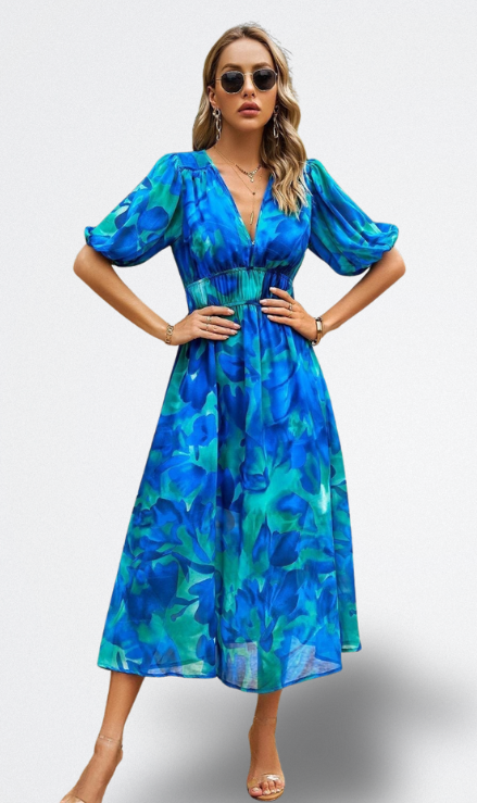 Capri | Vestido Midi Abstracto