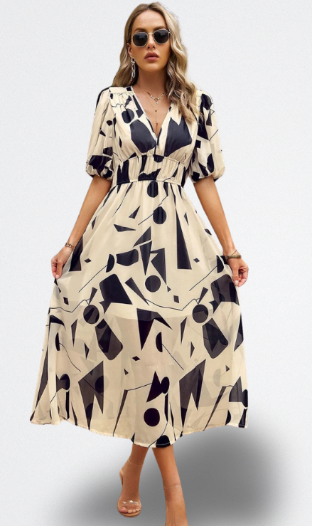 Capri | Vestido Midi Abstracto