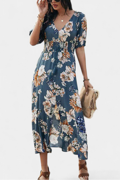 Bonnie Vestido de Verano con Estampado Floral y Silueta Definida