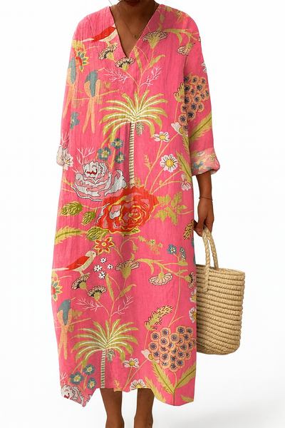 Celestina | Vestido maxi con estampado floral vintage