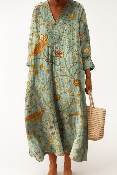 Celestina | Vestido maxi con estampado floral vintage