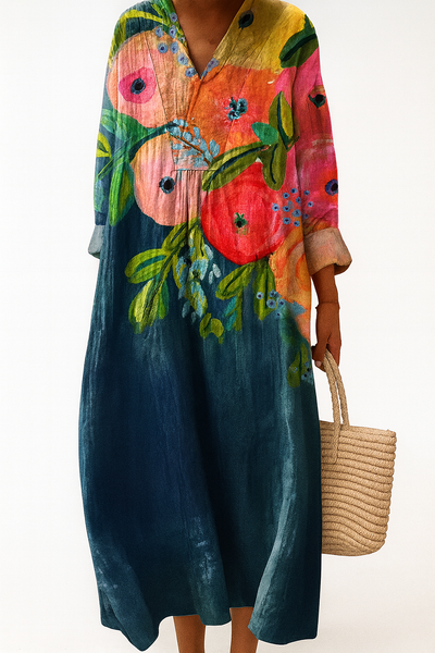 Celestina | Vestido maxi con estampado floral vintage
