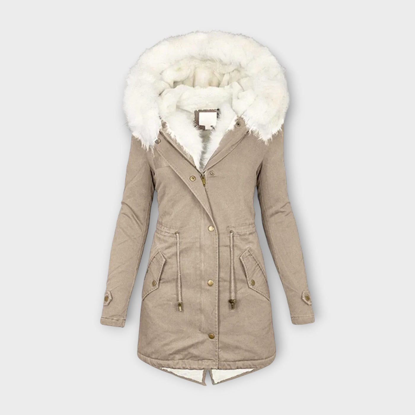 Ivara - Chaqueta de invierno impermeable y forrada de piel
