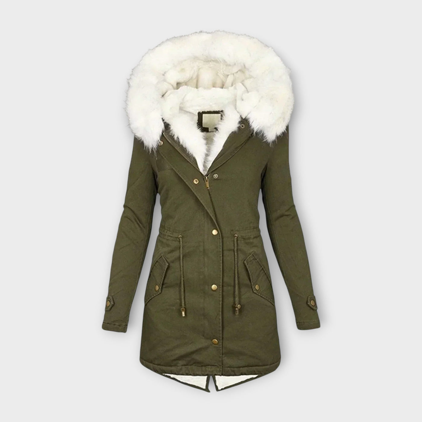 Ivara - Chaqueta de invierno impermeable y forrada de piel