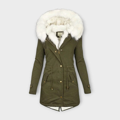 Ivara - Chaqueta de invierno impermeable y forrada de piel