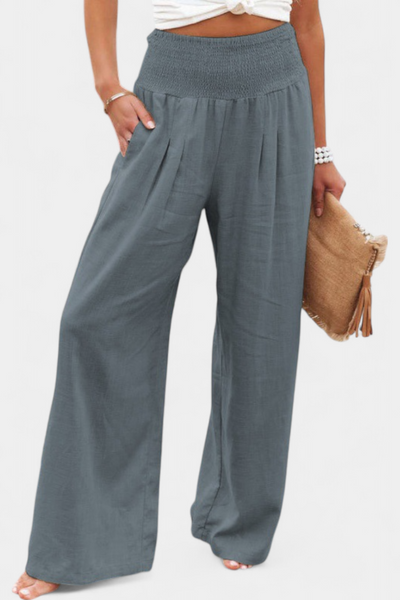 Alexia Pantalón de Algodón y Lino con Corte Fluido y Elegancia Natural