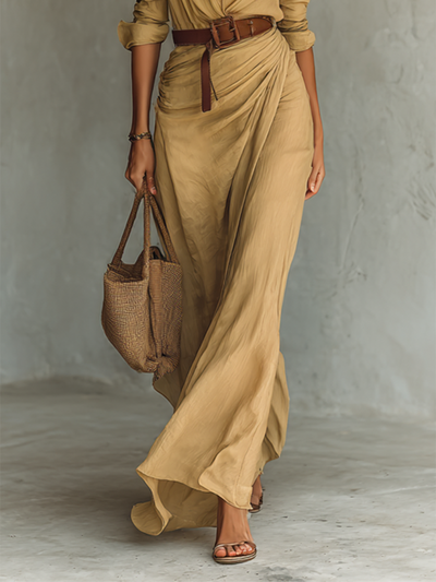 Zaira | Vestido Maxi Largo con Cuello Invertido
