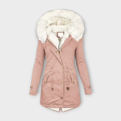 Ivara - Chaqueta de invierno impermeable y forrada de piel