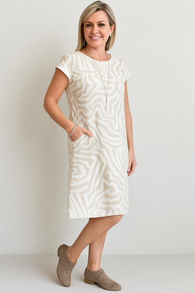 Nelia™ - Vestido de verano con cuello redondo y bonito estampado.
